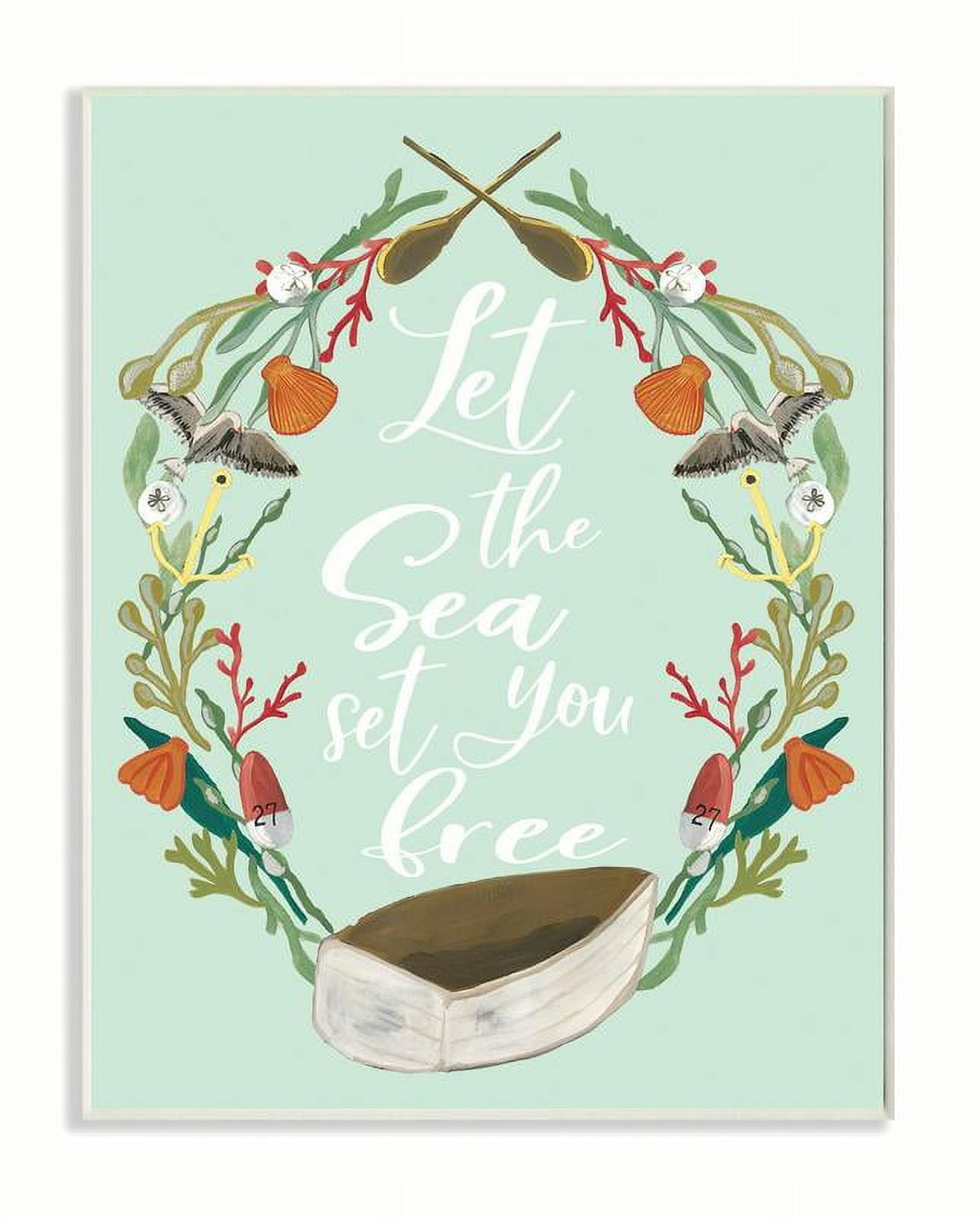 Let the Sea Set You Free Multicolor Wood Wall Plaque