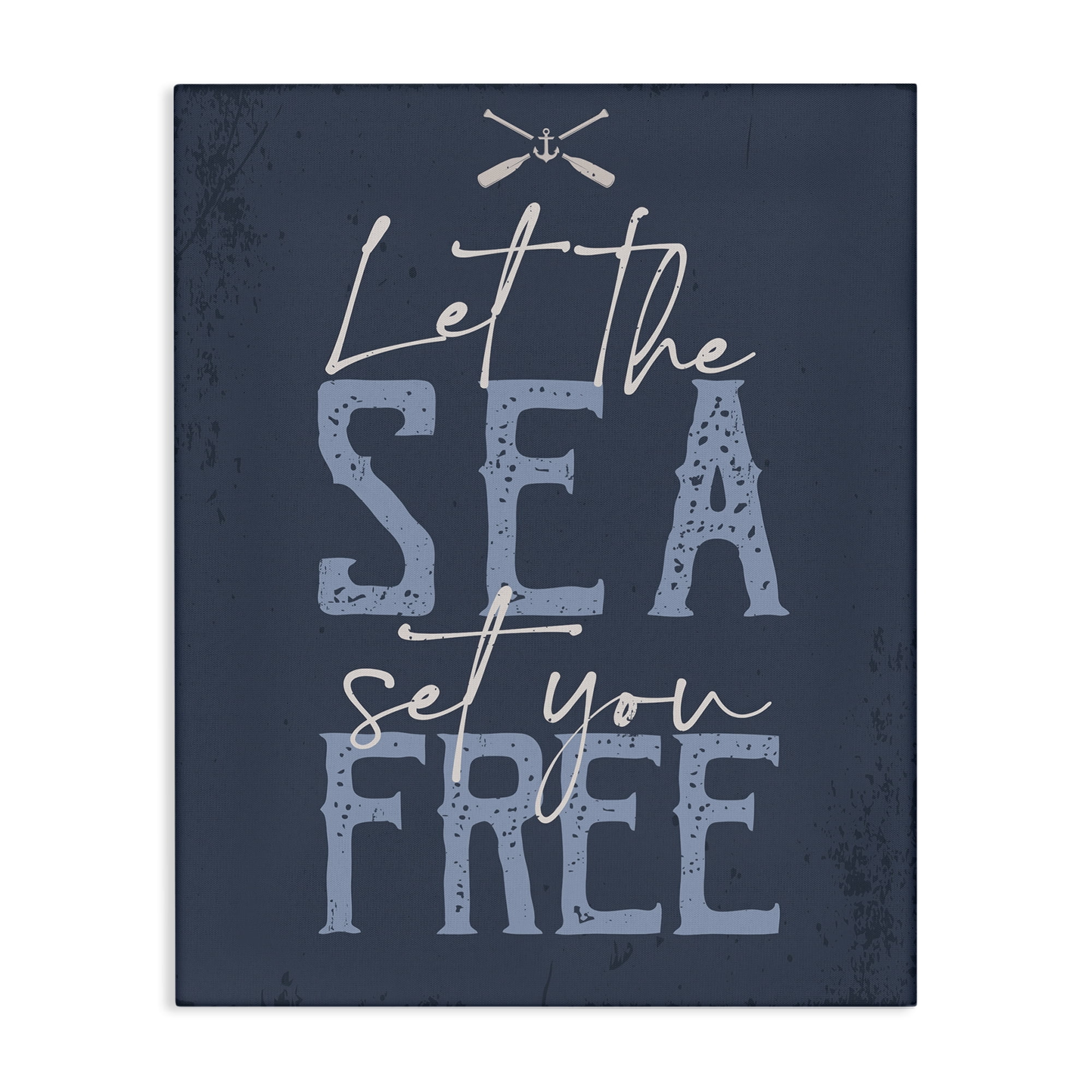 Stupell Industries Sea Set You Free Nautical & Beach Painting Wrapped Canvas Art Print Wall Art, 24 x 30