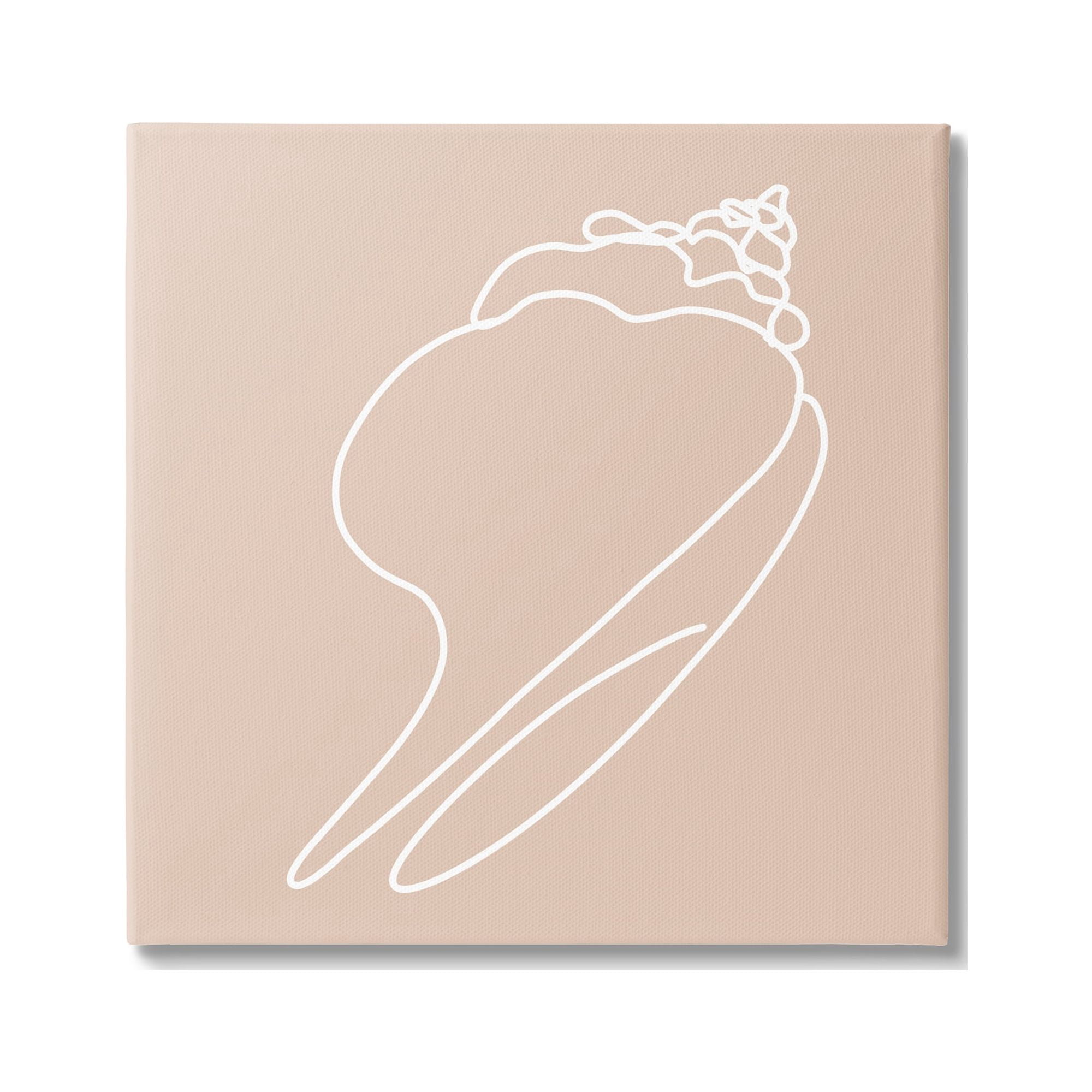 Stupell Industries Sea Shell Beach Ocean Life Line Drawing Graphic Art Gallery Wrapped Canvas Print Wall Art, Design by Daphne Polselli