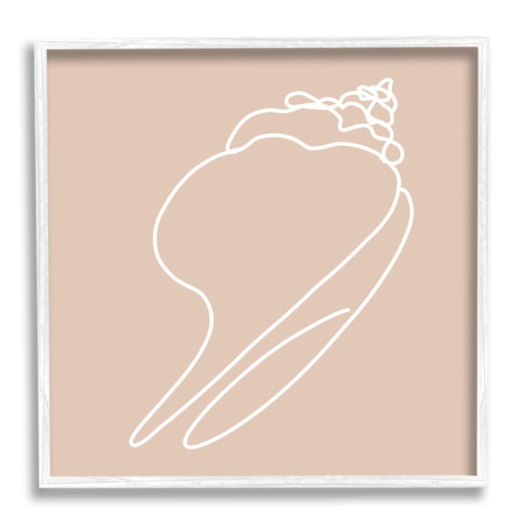 Stupell Industries Sea Shell Beach Ocean Life Line Drawing Graphic Art White Framed Art Print Wall Art, Design by Daphne Polselli