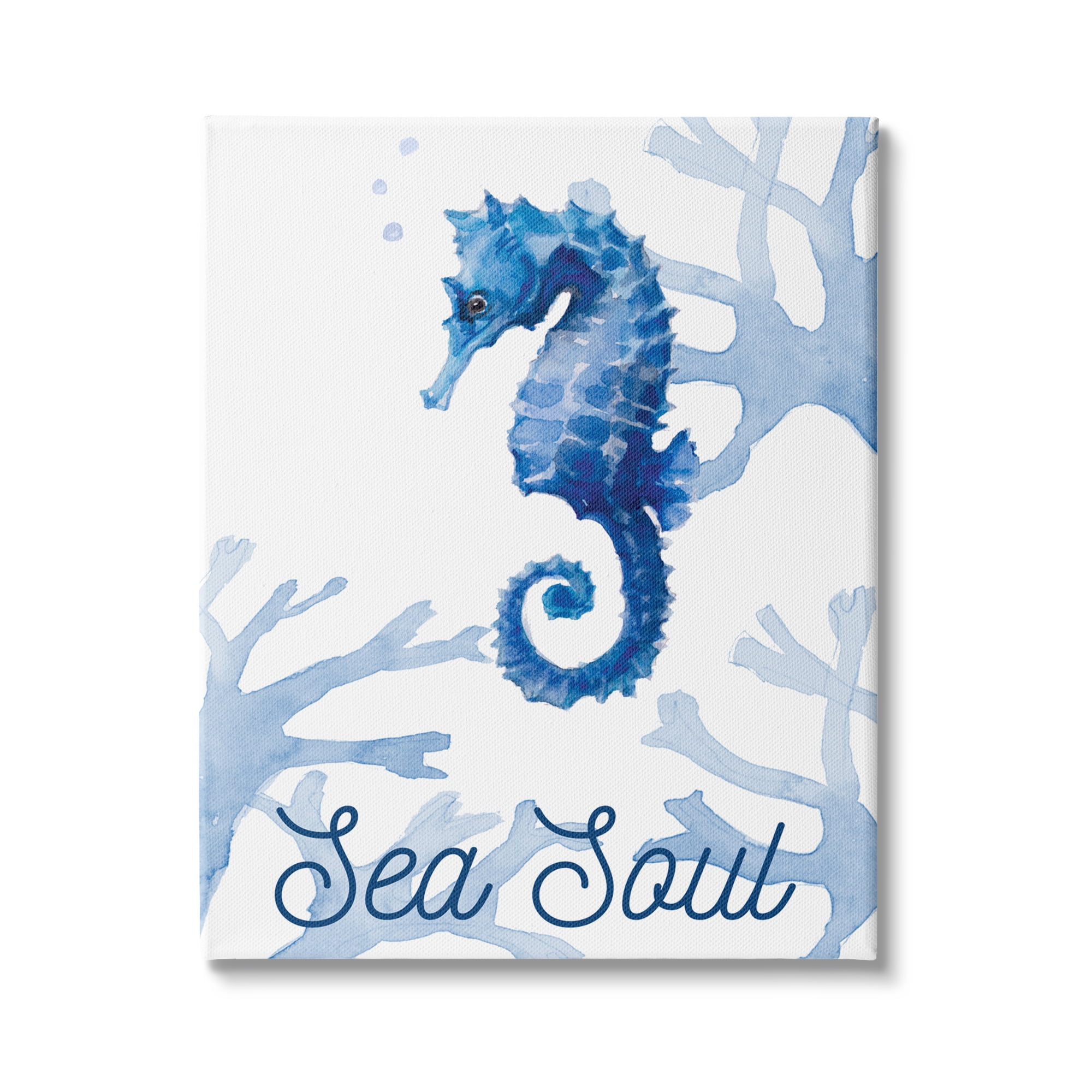 Stupell Industries Sea Soul Sentiment Tranquil Blue Seahorse Ocean Coral, 36 x 48, Design by Lanie Loreth