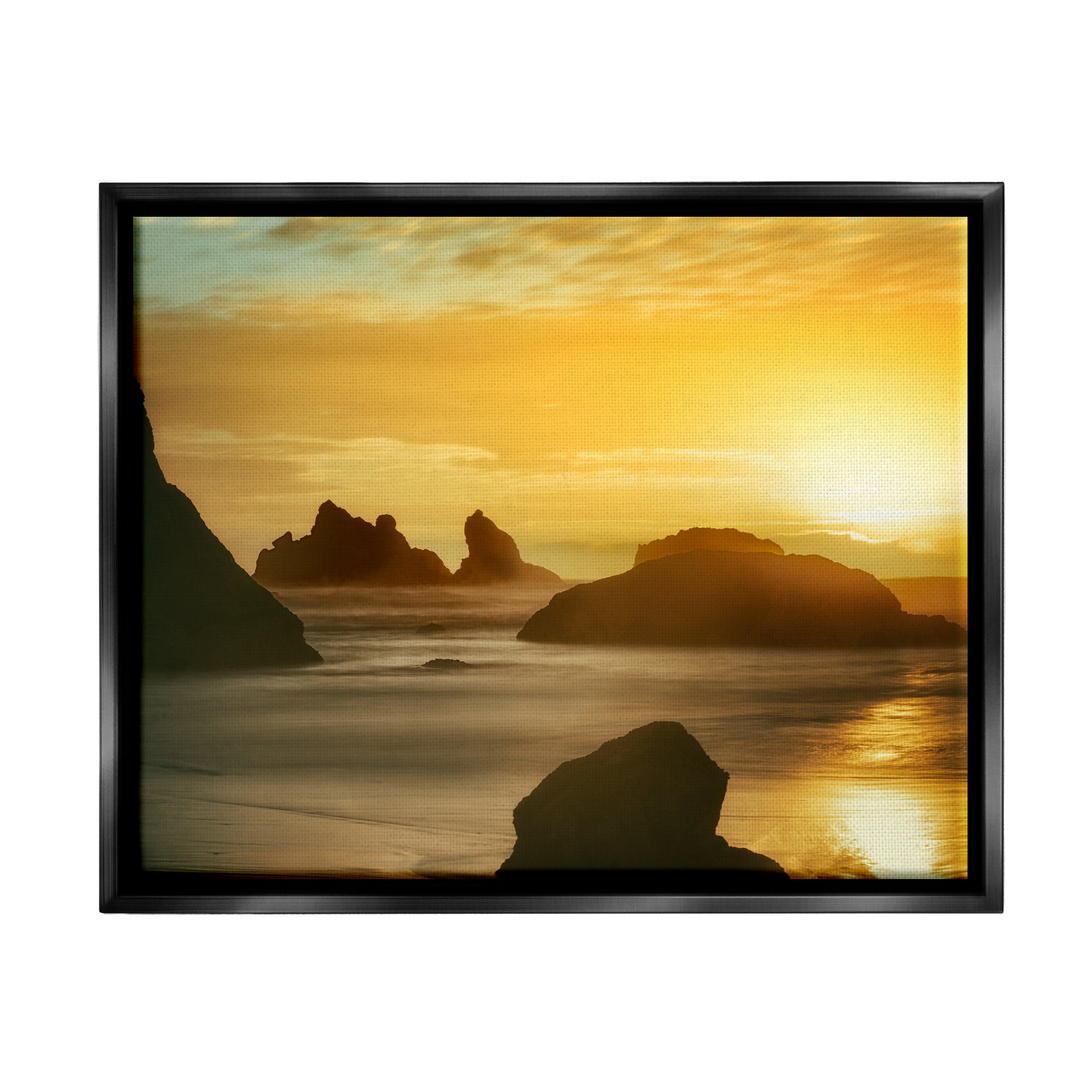 Stupell Industries Sea Stacks at Sunset Nature Photography Black ...