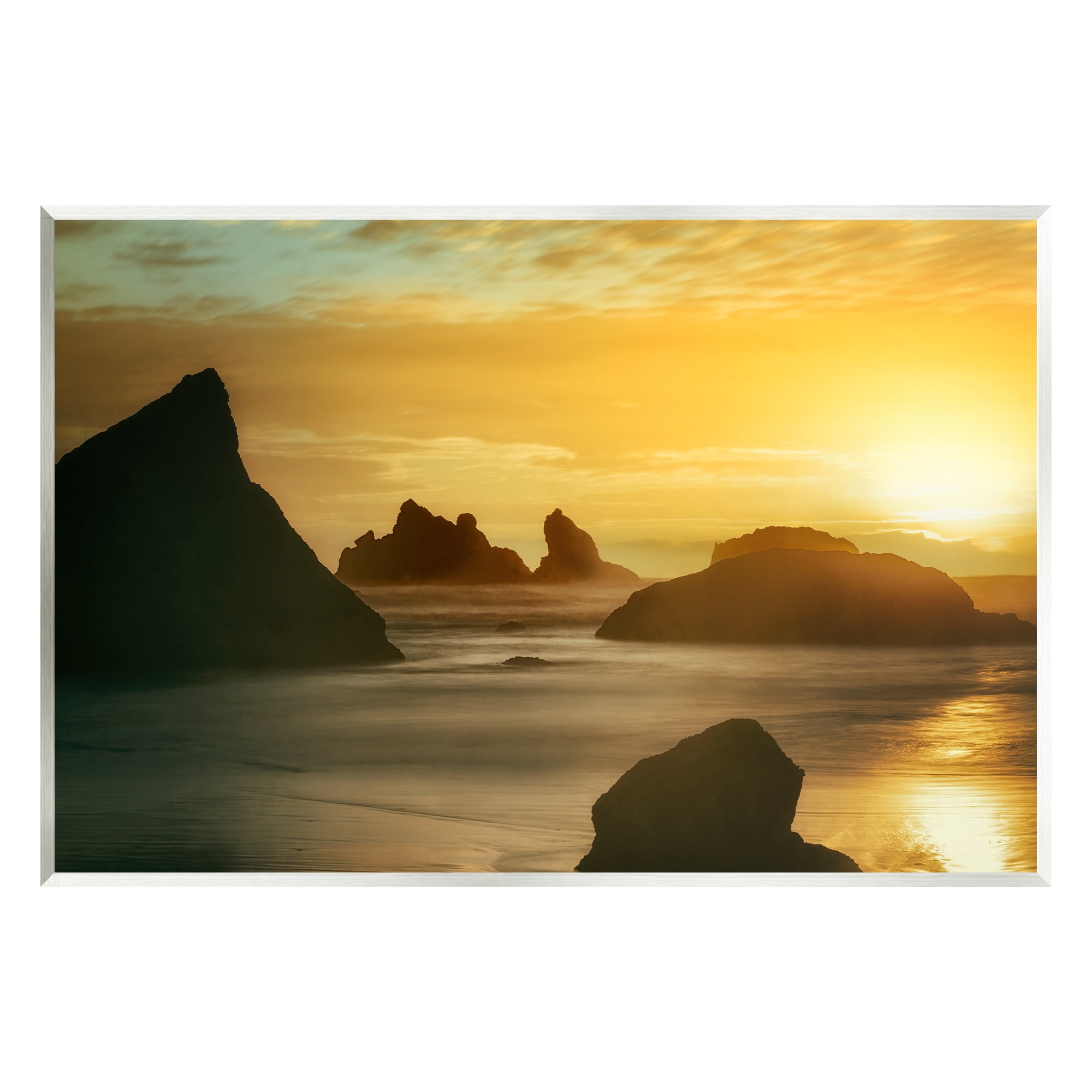 Stupell Industries Sea Stacks at Sunset Nature Photography Unframed Art Print Wall Art, 19 x 13