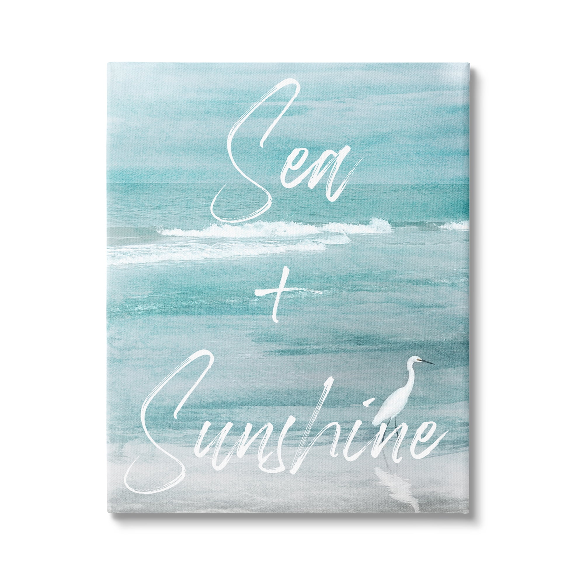 Stupell Industries Sea & Sunshine Phrase Animals & Insects Painting Gallery Wrapped Canvas Art Print Wall Art, 30 x 40