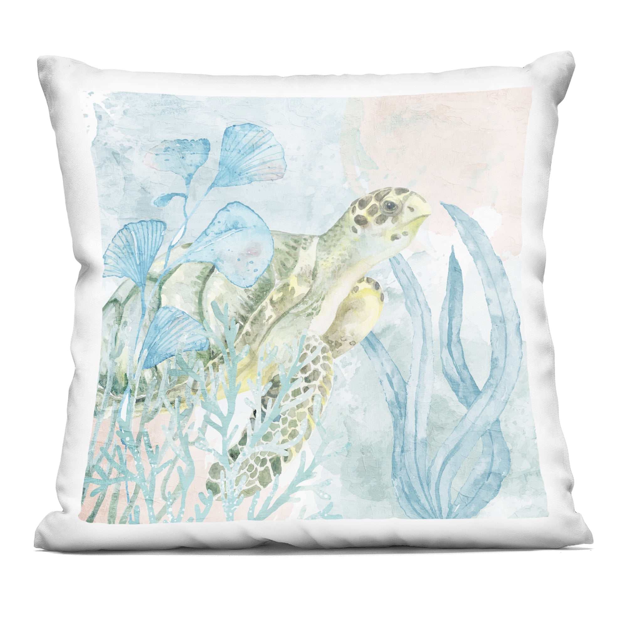 Stupell Industries Sea Swim Turtle Decorative Printed Throw Pillow, design by Kim Allen, 18 x 7 x 18