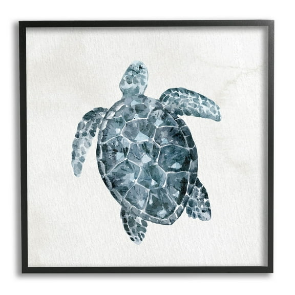Stupell Industries Sea Turtle Beach Portrait Graphic Art Black Framed Art Print Wall Art, Design by Kim Allen