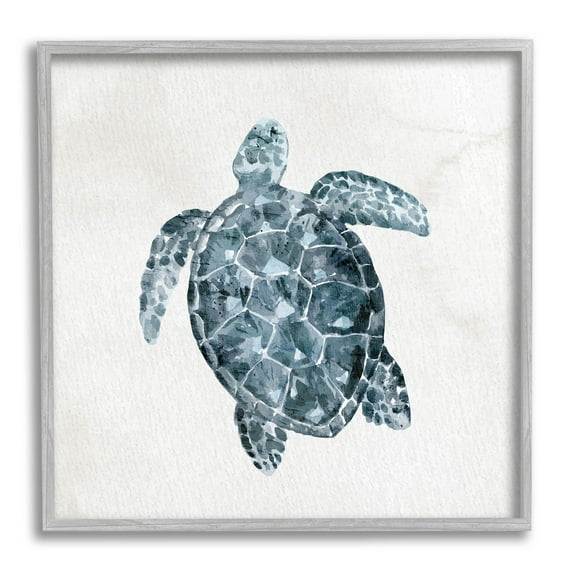 Stupell Industries Sea Turtle Beach Portrait Graphic Art Gray Framed Art Print Wall Art, Design by Kim Allen