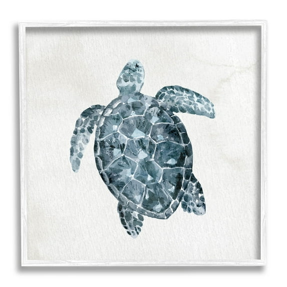 Stupell Industries Sea Turtle Beach Portrait Graphic Art White Framed Art Print Wall Art, Design by Kim Allen