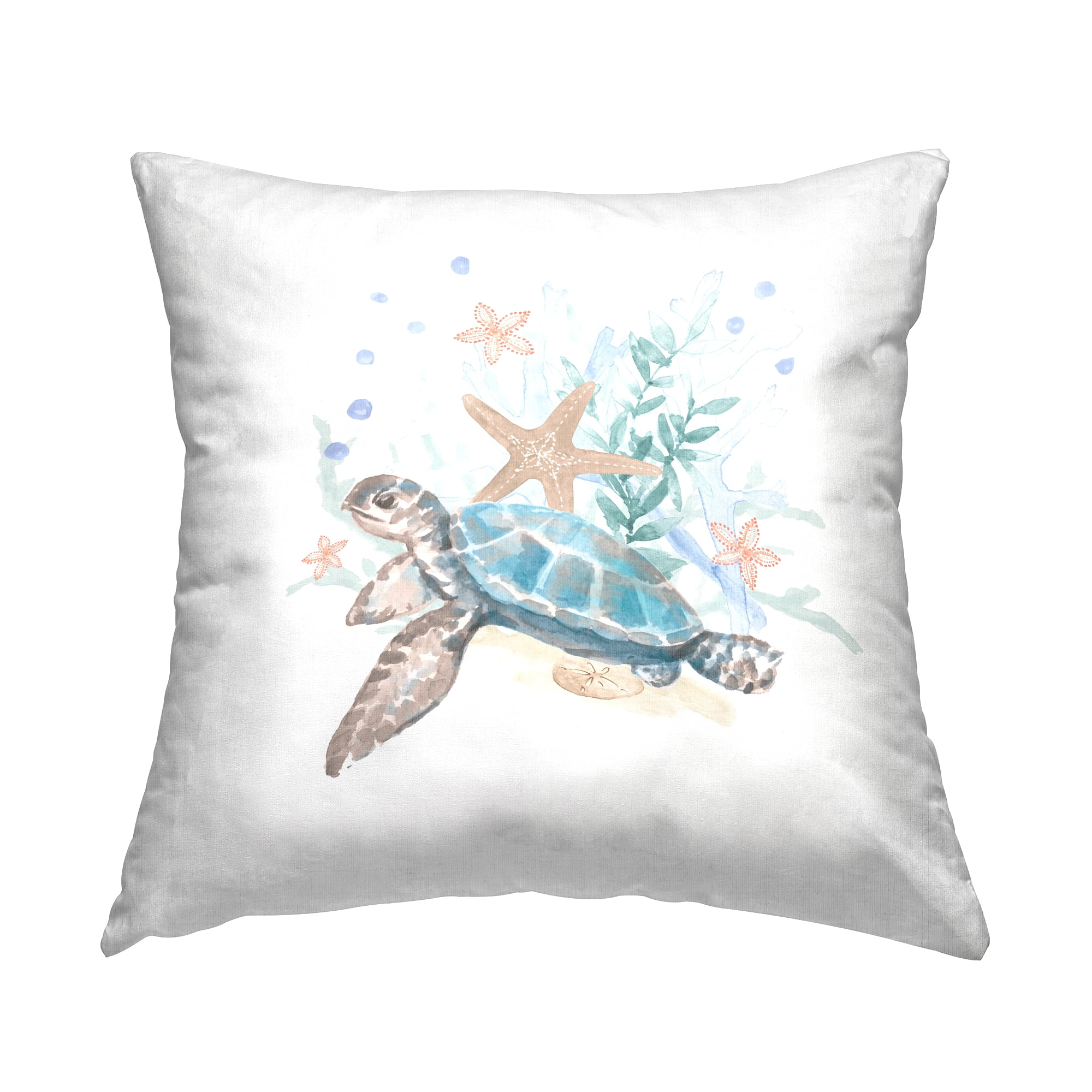 Stupell Industries Sea Turtle Marine Life Coral Printed Throw Pillow Design by Lanie Loreth