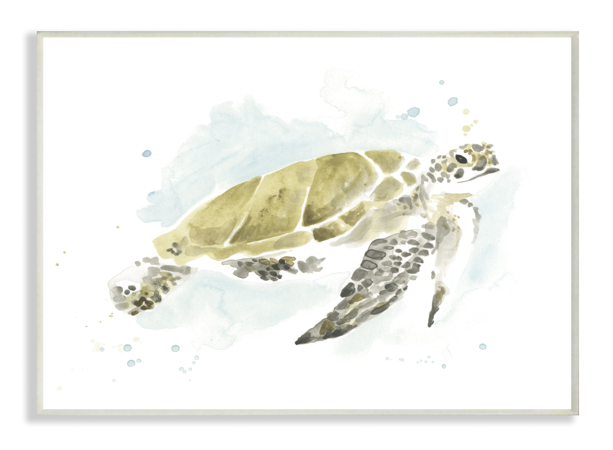 Stupell Industries Sea Turtle Ocean Beach Animal Watercolor Painting Unframed Art Print Wall Art, 10x15, by June Erica Vess