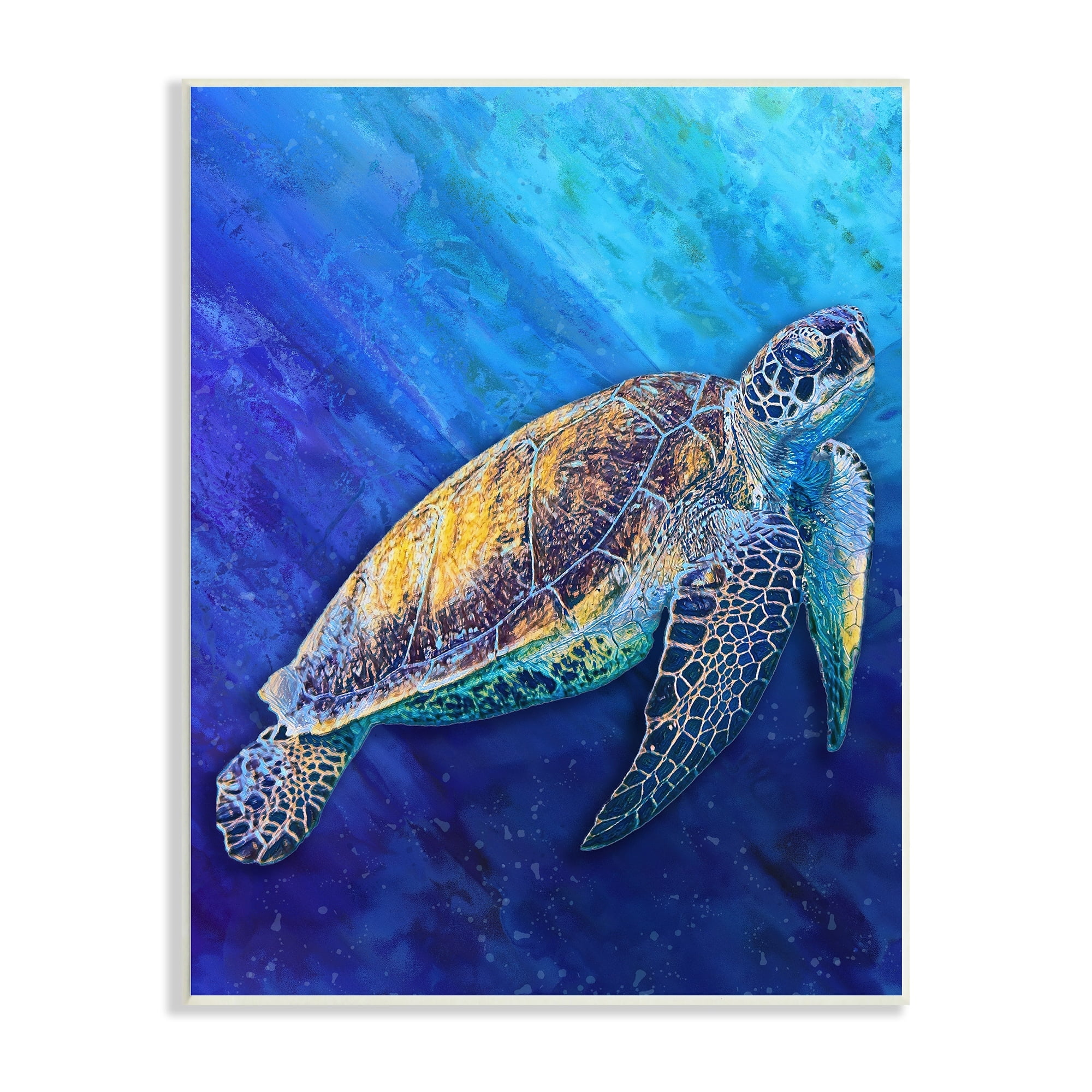 Stupell Industries Mermaid Swimming Deep Blue Ocean Water Canvas Wall Art, Design By Jeanette Vertentes