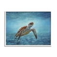 thumbnail image 1 of Stupell Industries Sea Turtle Underwater Marine Scene Deep Ocean Water Painting White Framed Art Print Wall Art, Design by David Stribbling, 1 of 5