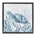 thumbnail image 1 of Stupell Industries Contemporary Sea Turtle with Subtle Smile Black Floating Frame Canvas Art, 25 x 25, by Janet Tava, 1 of 8
