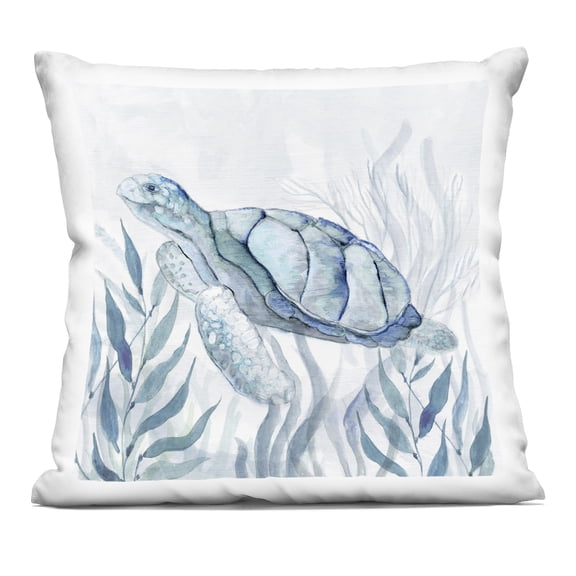 Stupell Industries Sea Turtle with Subtle Smile Decorative Printed Throw Pillow, design by Janet Tava, 18 x 7 x 18