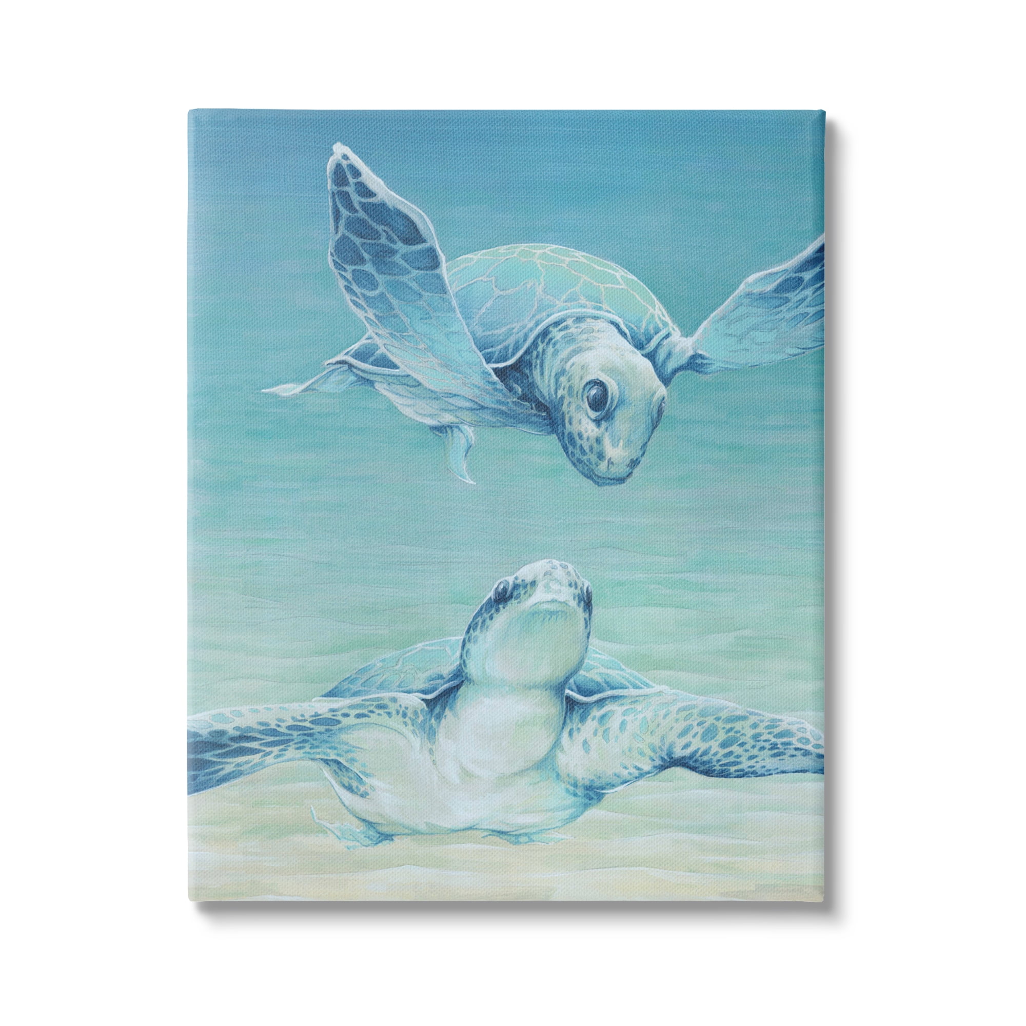 Stupell Industries Sea Turtles Gazing Animals & Insects Painting Gallery Wrapped Canvas Art Print Wall Art, 36 x 48
