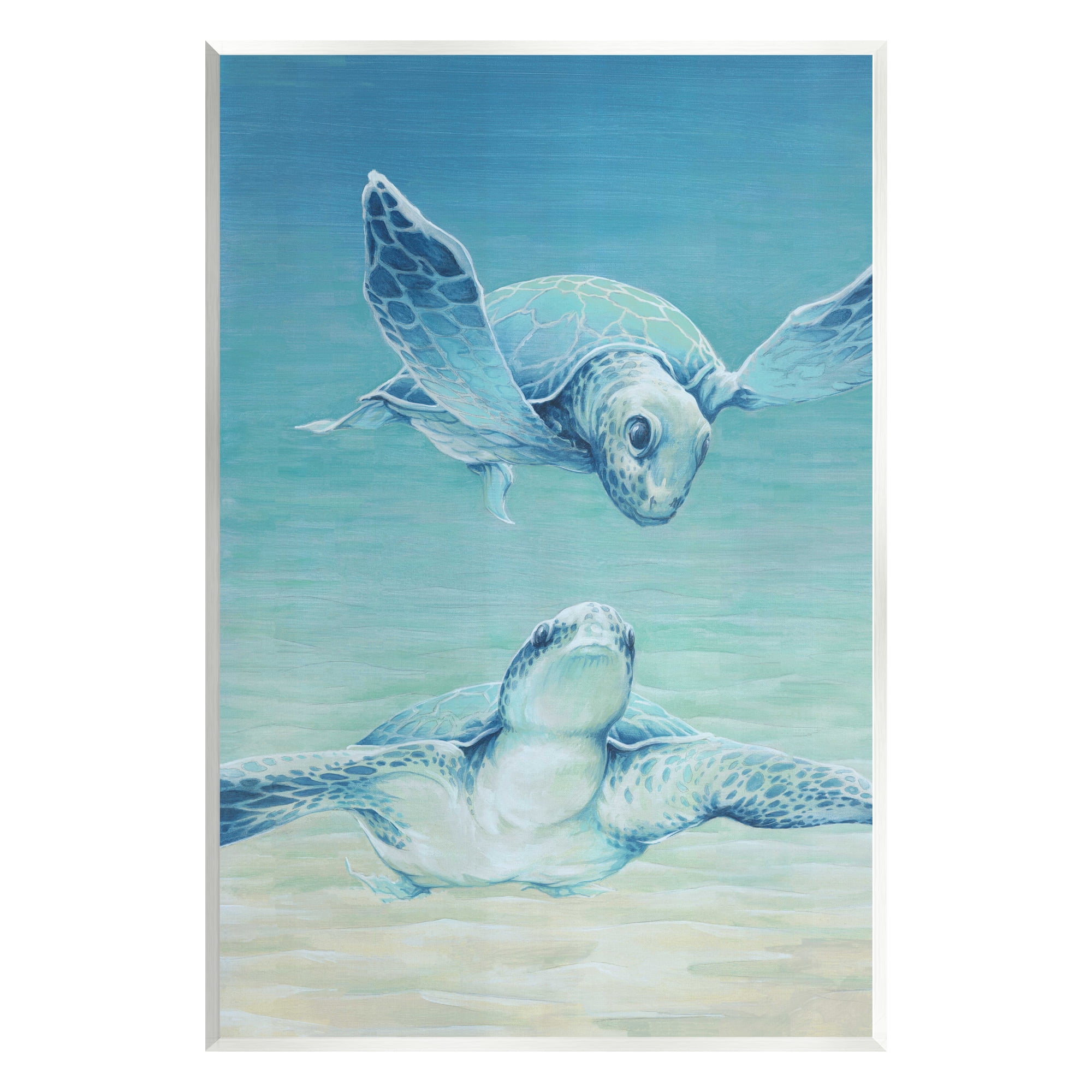 Stupell Industries Sea Turtles Gazing Animals & Insects Painting Unframed Art Print Wall Art, 13 x 19