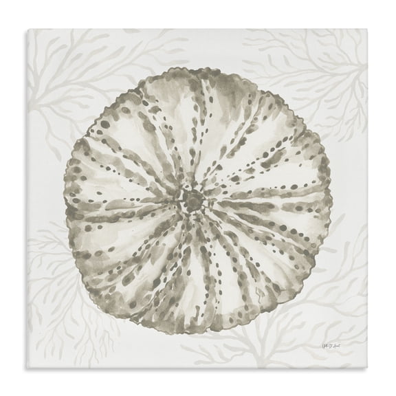 Stupell Industries Sea Urchin & Neutral Coral Animals Painting Wrapped Canvas Canvas Art Print Wall Art, 36 x 36