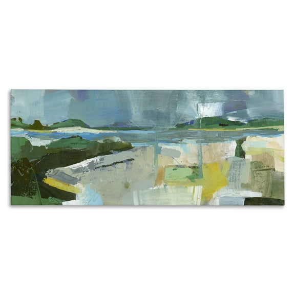 Stupell Industries Sea View Impression Abstract Painting Wrapped Canvas Art Print Wall Art, 24 x 10