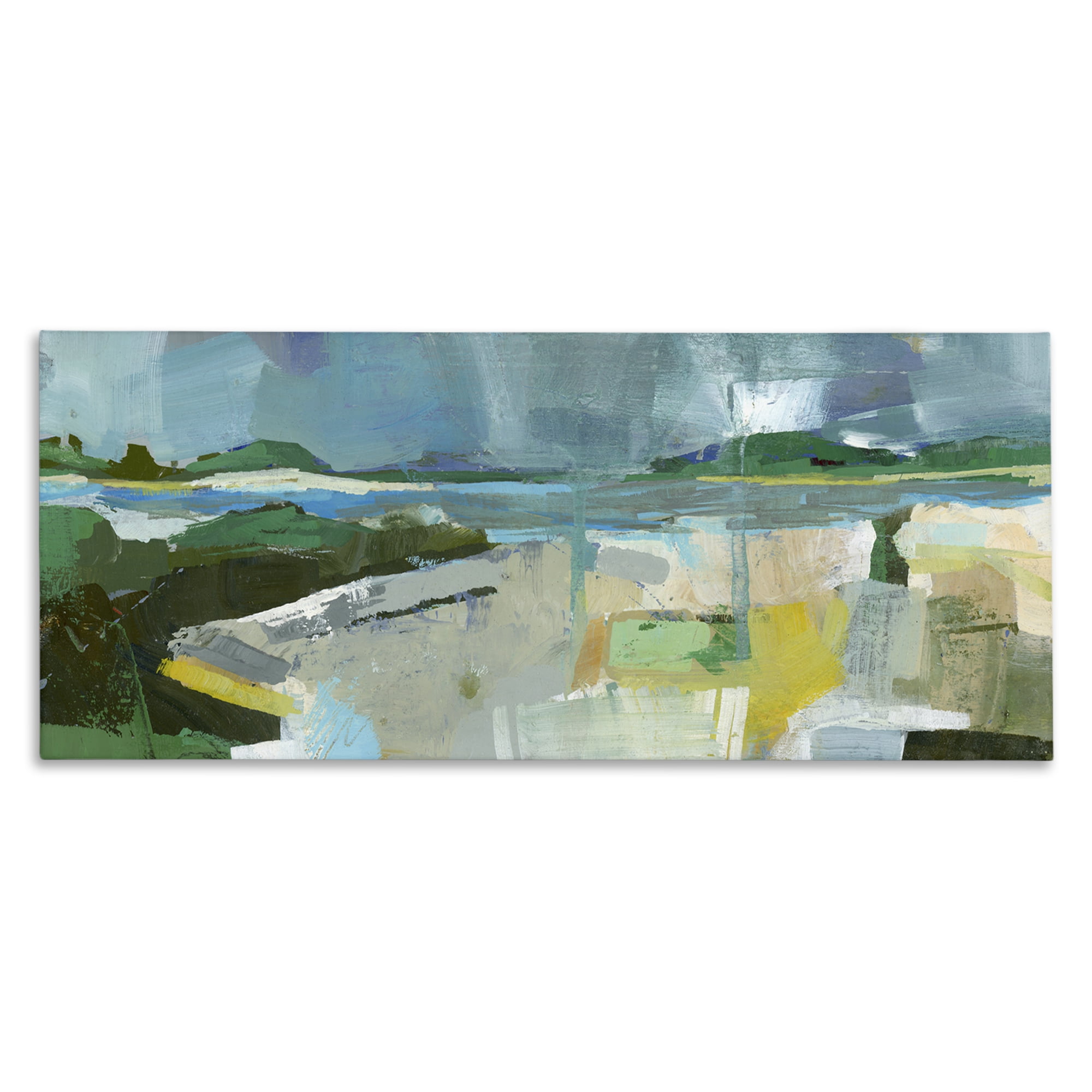 Stupell Industries Sea View Impression Abstract Painting Wrapped Canvas Art Print Wall Art, 40 x 17