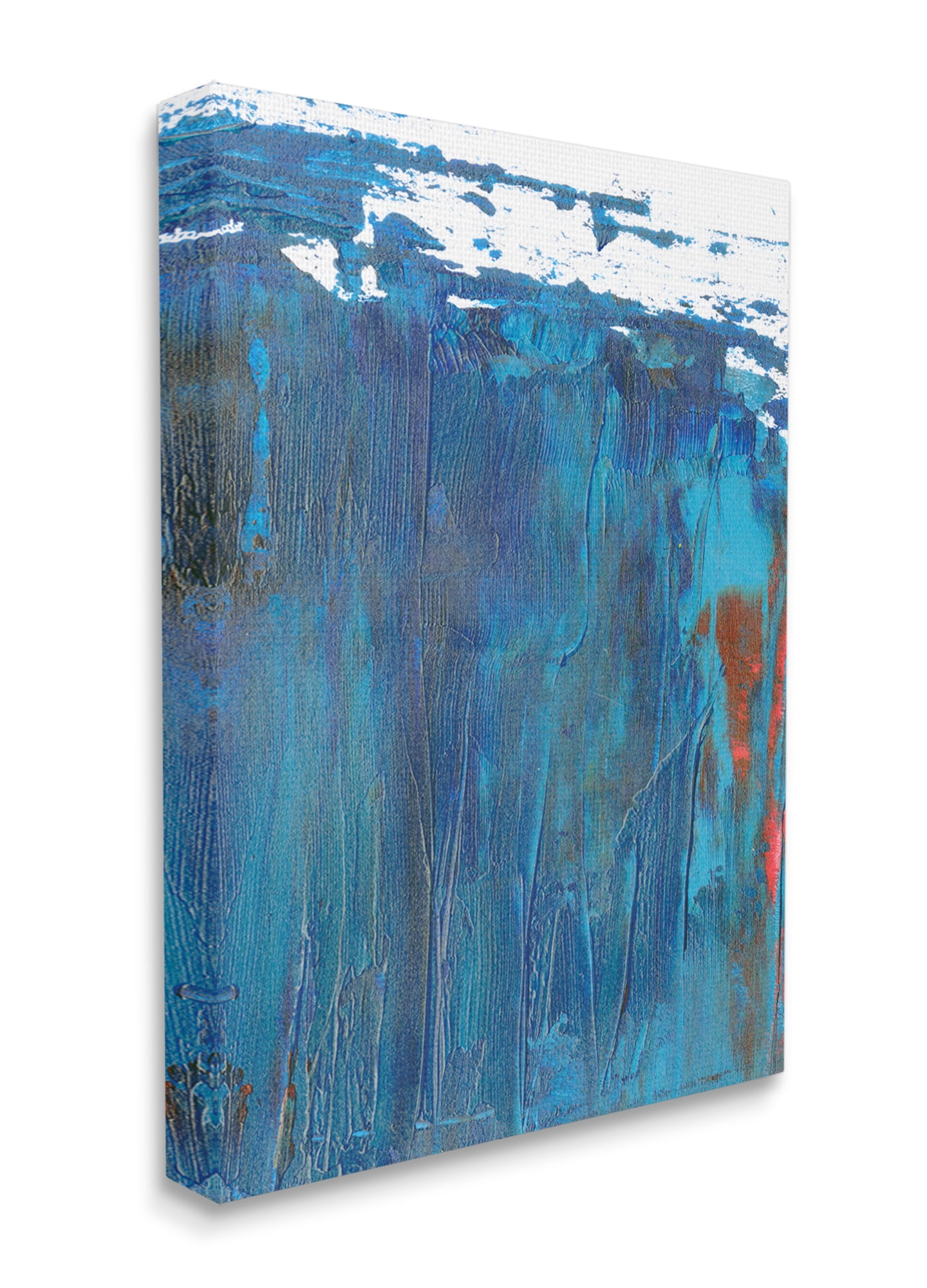 Stupell Industries Sea Wave Inspired Abstract Design Blue Red Canvas Wall Art, 16 x 20, Design by Melissa Wang