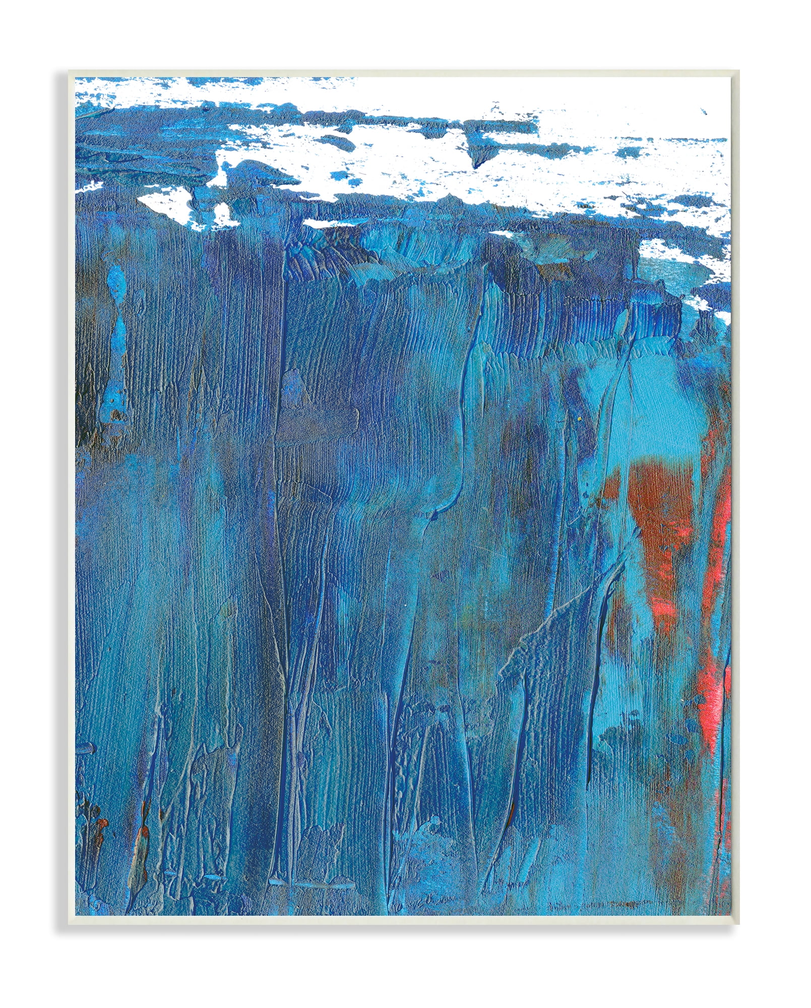Stupell Industries Sea Wave Inspired Abstract Design Blue Red Wall Plaque, 13 x 19, Design by Melissa Wang