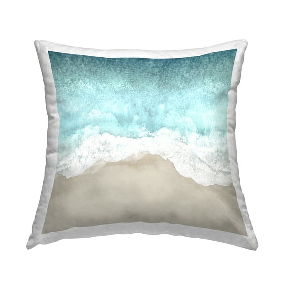 Stupell Industries Sea Waves Crashing Beach Printed Throw Pillow Design by Maggie Olsen