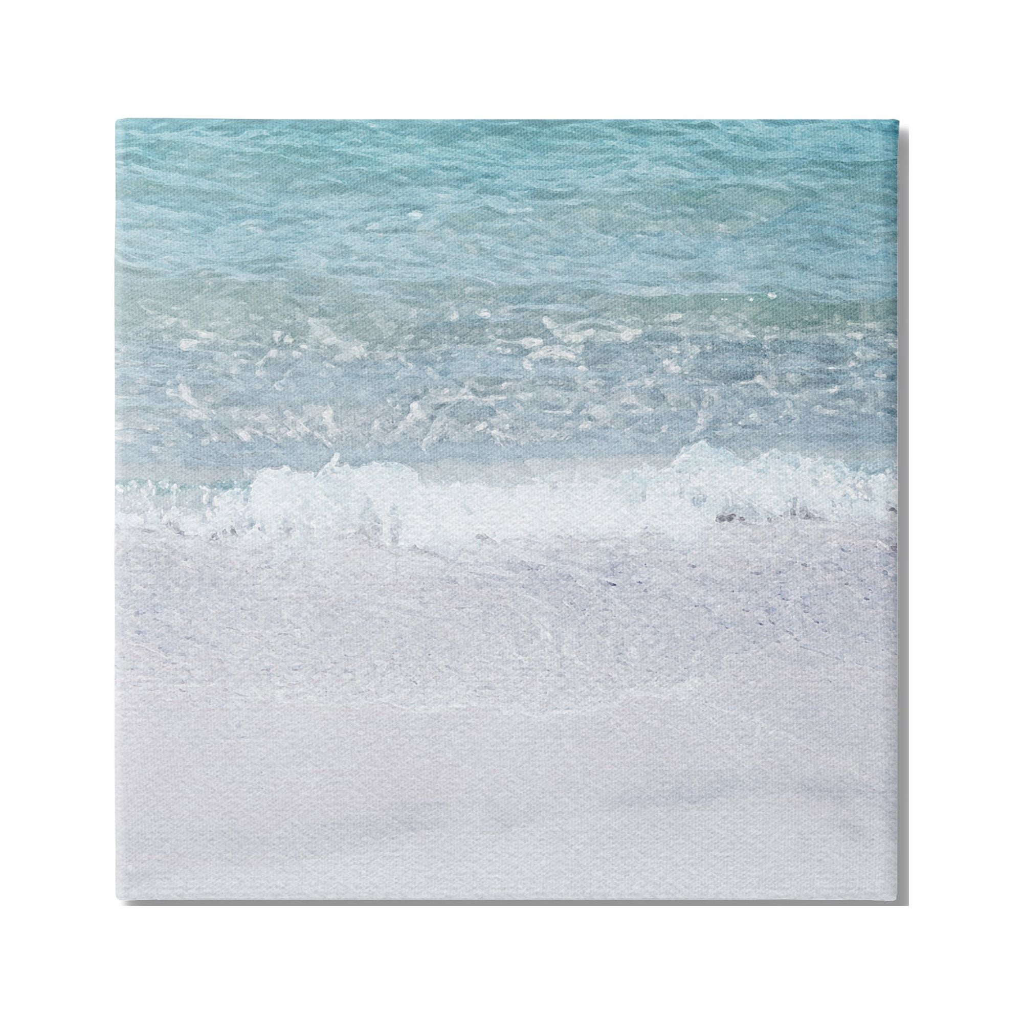 24" x 24" Blue and White Coastal Canvas Landscape Art