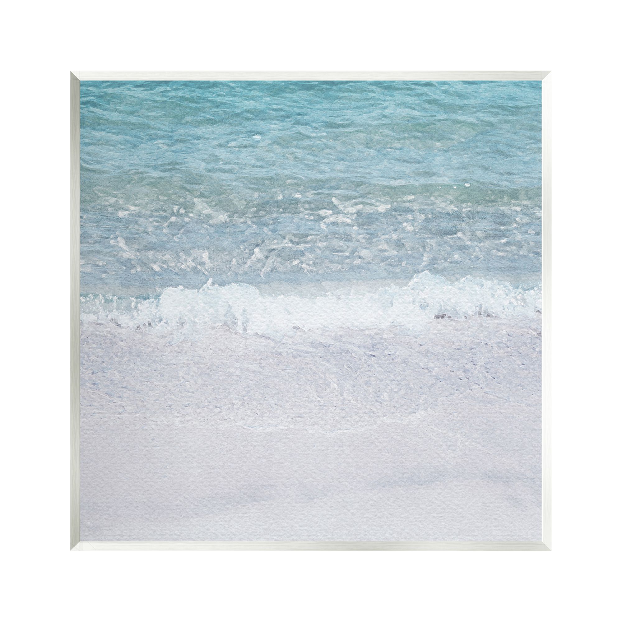 Stupell Industries Sea Waves on Shore Nature Painting Unframed Art Print Wall Art, 12 x 12