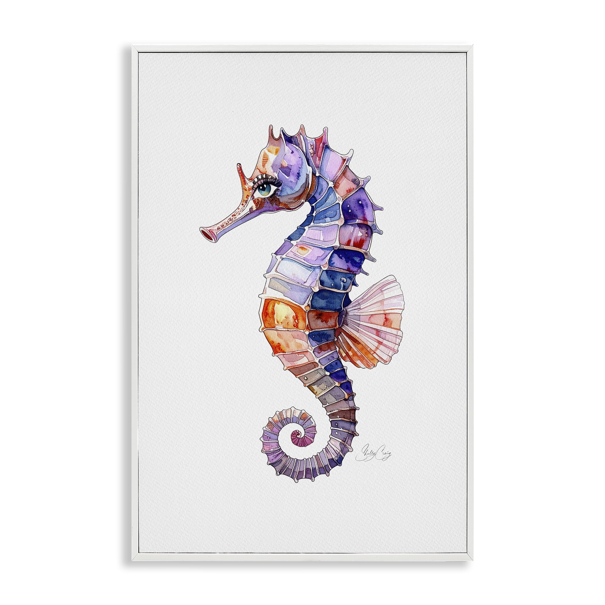 Stupell Industries Sea Whisper Seahorse White Framed Giclee Art, design by Shelly Craig