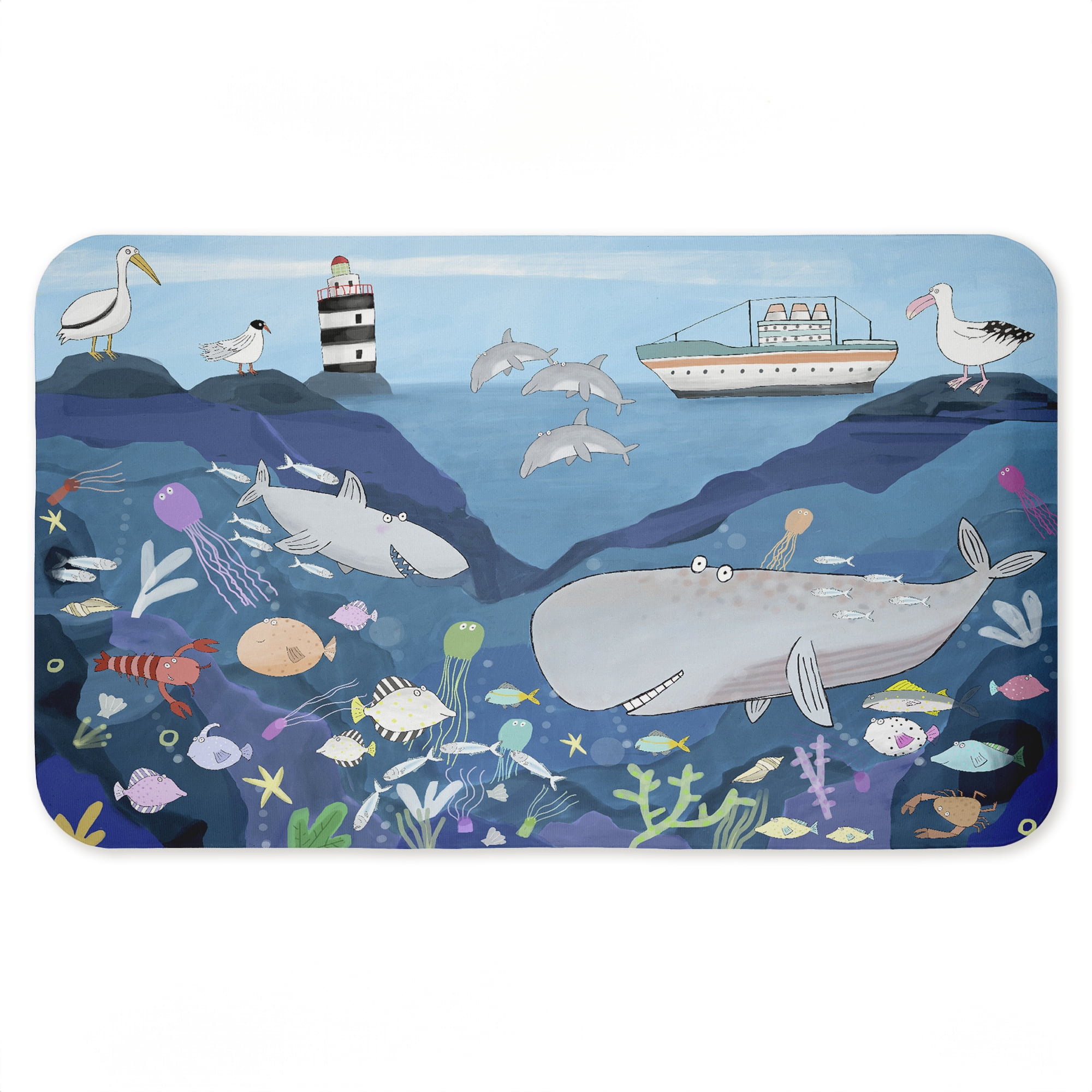 Stupell Industries Sea World Creatures Underwater Printed Anti-Fatigue Floor Mat, design by Carla Daly