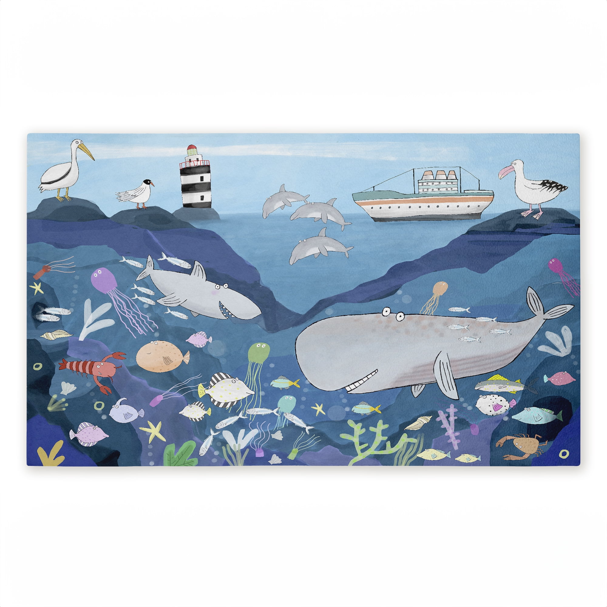 Stupell Industries Sea World Creatures Underwater Printed Outdoor Door Floor Mat, design by Carla Daly