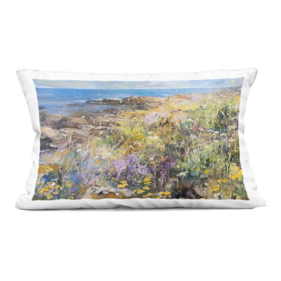 Stupell Industries Sea of Wildflowers Coast Decorative Printed Throw Pillow design by LSR Creative Studio, 14 x 7 x 20