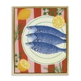 thumbnail image 1 of Stupell Industries Seafood & Herbs on Stripes Gold Framed Floater Canvas Wall Art design by Courtney Haley, 31 x 25, 1 of 9