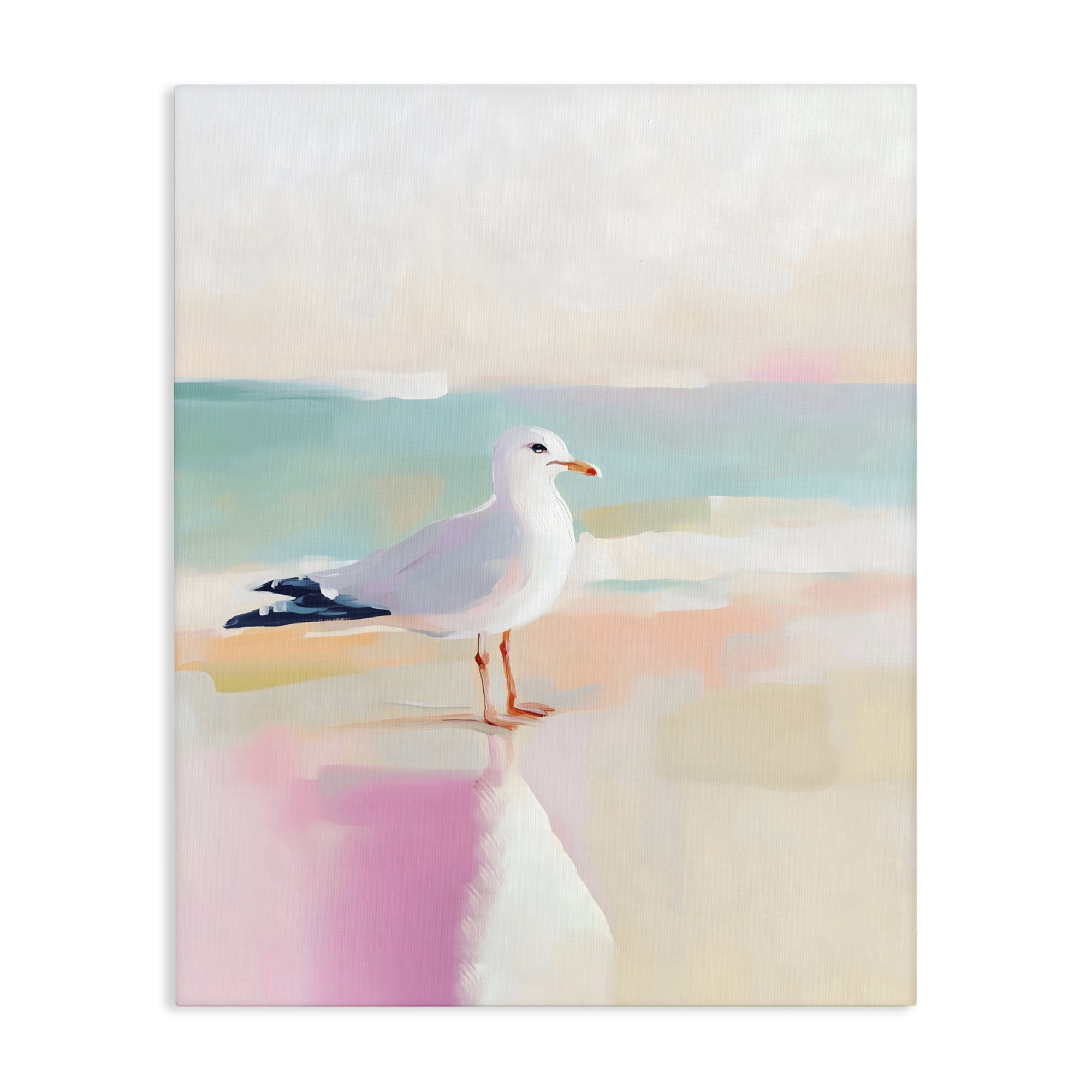 Stupell Industries Seagull Beach Tranquil Reflection Canvas Wall Art, design by The Prints Vibe