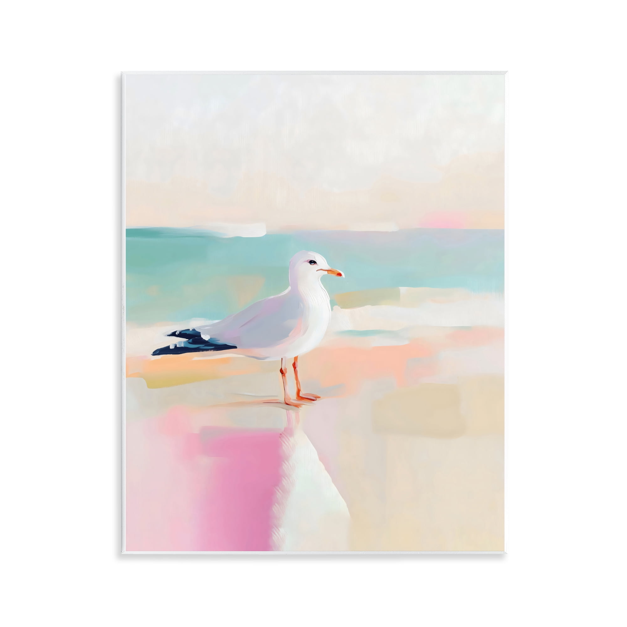 Stupell Industries Seagull Beach Tranquil Reflection Wall Plaque Art, design by The Prints Vibe