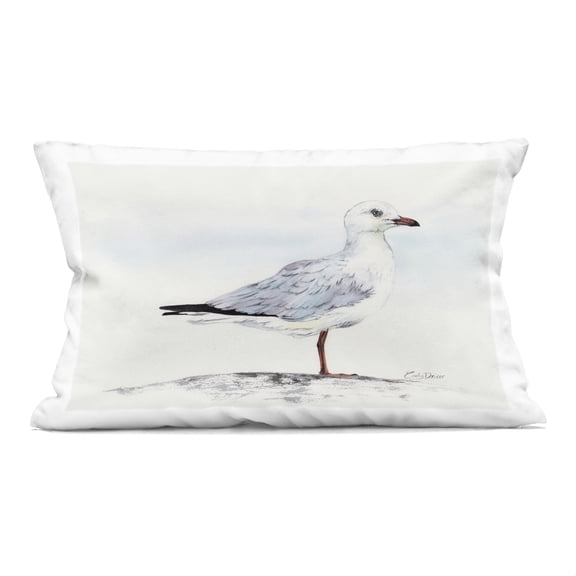 Stupell Industries Seagull On Sand Portrait Decorative Printed Throw Pillow, design by Cady Driver