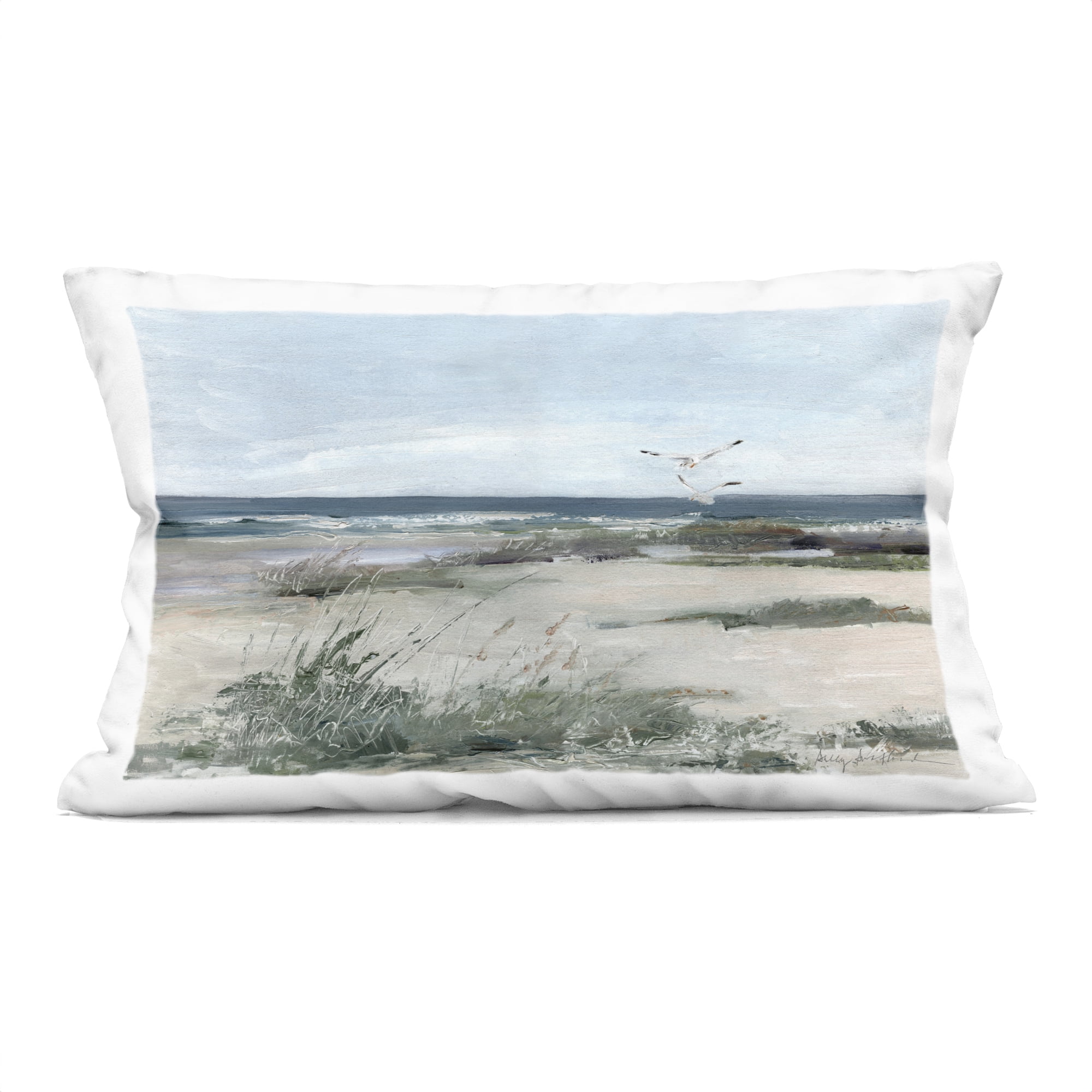 Stupell Industries Seagull Pair over Waves Decorative Printed Throw Pillow, design by Sally Swatland, 14 x 7 x 20