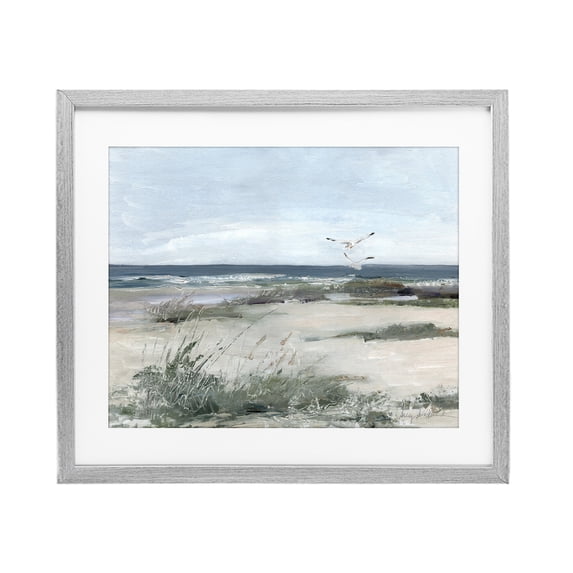 Stupell Industries Rustic Lodge Seagull Pair over Waves Gray Framed Print Under Glass, 21 x 17, by Sally Swatland