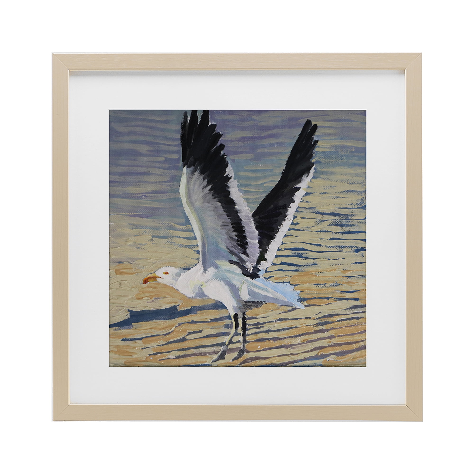 Stupell Industries Seagull Taking Flight Birch Framed Print Under Glass, design by Violeta Vollmer