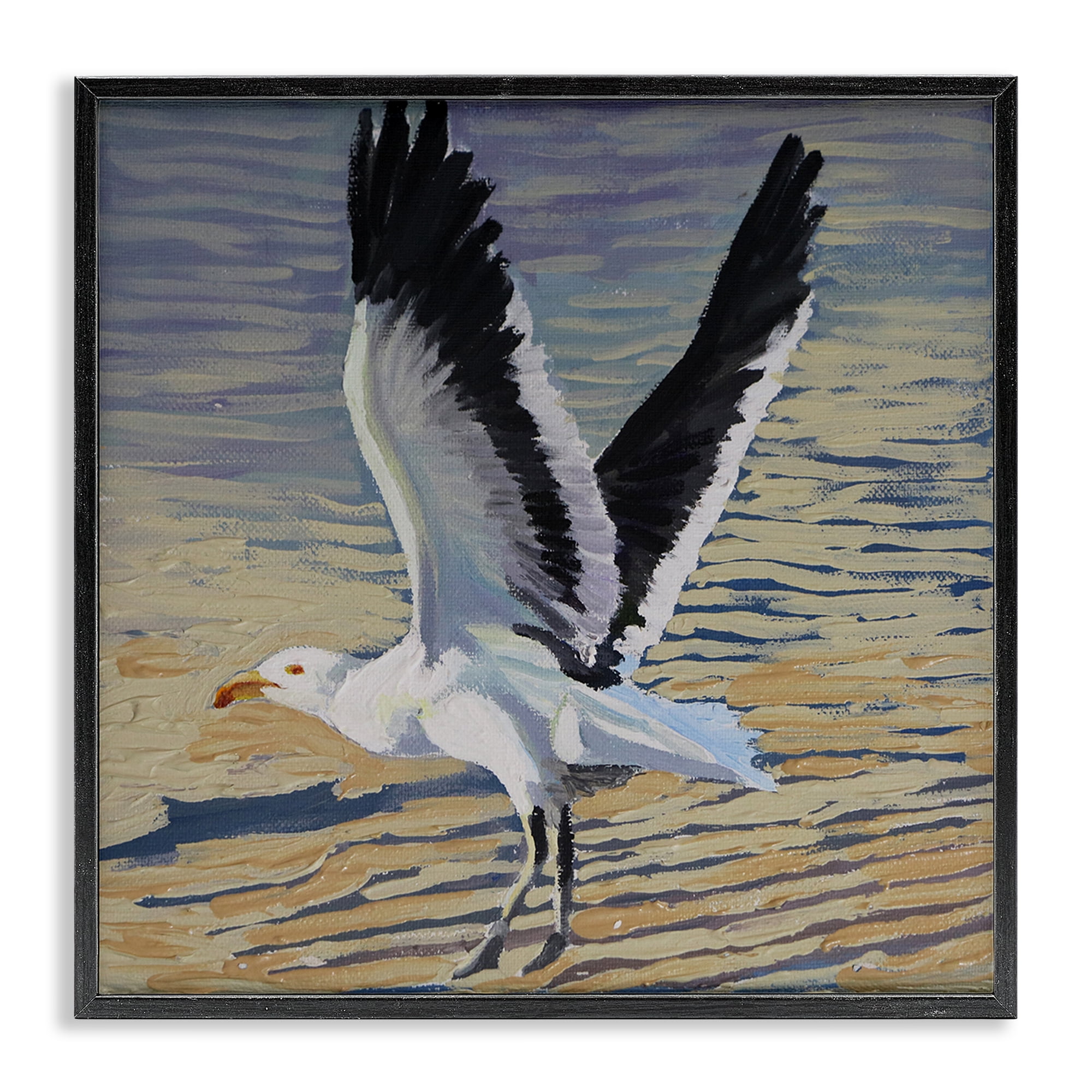Stupell Industries Seagull Taking Flight Black Framed Giclee Art, design by Violeta Vollmer