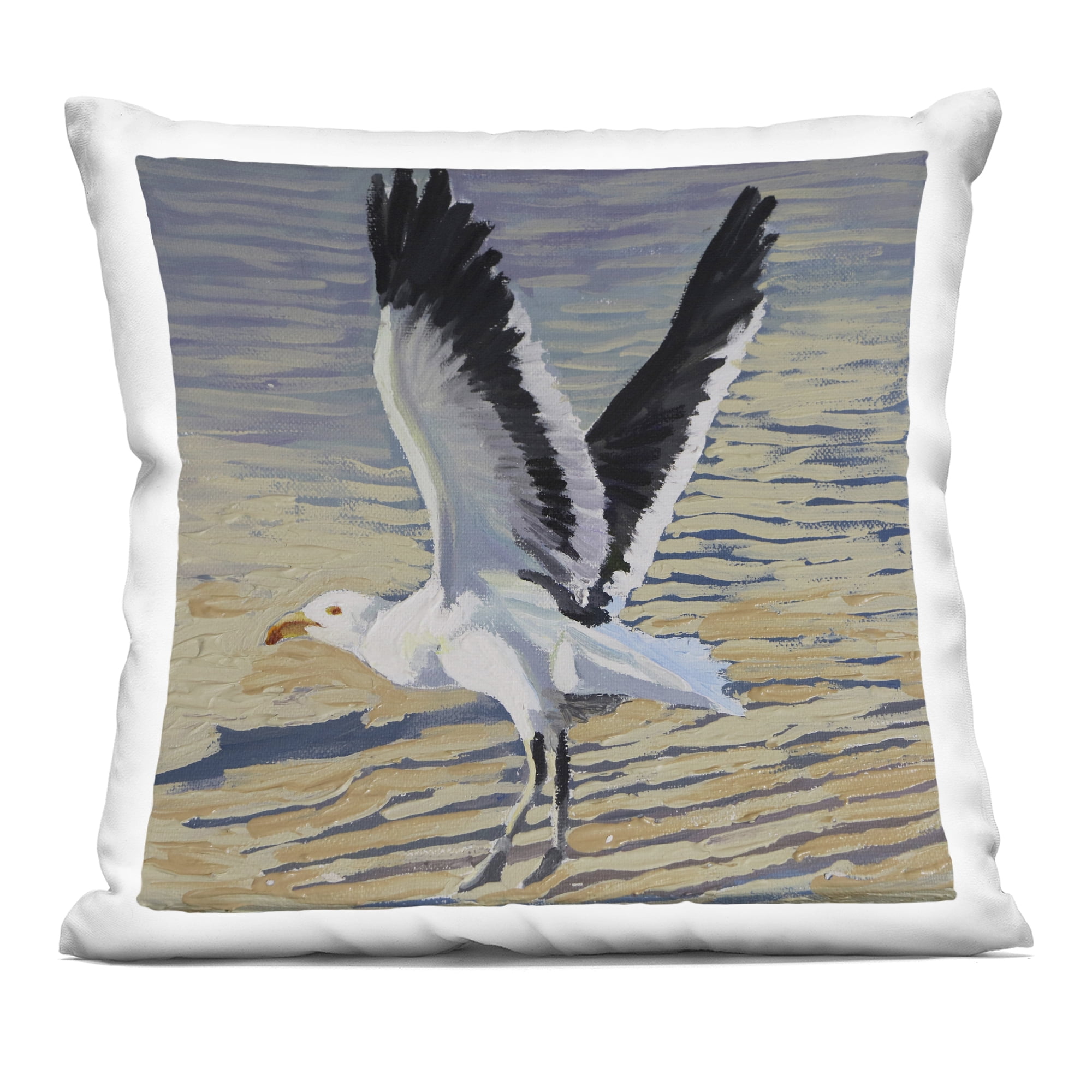 Stupell Industries Seagull Taking Flight Decorative Printed Throw Pillow, design by Violeta Vollmer, 18 x 7 x 18