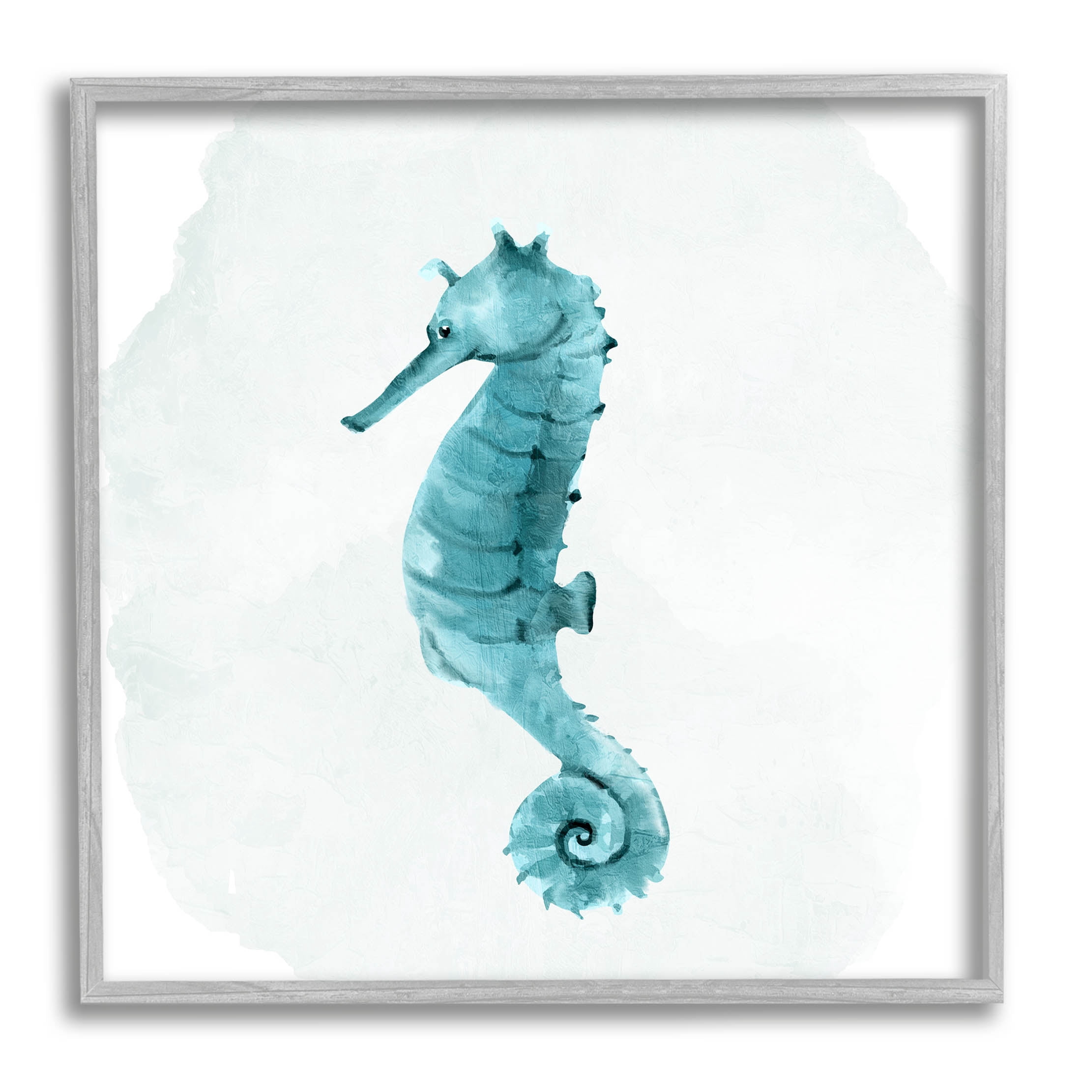 Stupell Industries Seahorse Nautical Wildlife Animal Graphic Art Gray Framed Art Print Wall Art, Design by Kim Allen