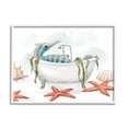 thumbnail image 1 of Stupell Industries Seahorse Resting Nautical Bath Tub Starfish Bubbles, 11 x 14, Designed by Ziwei Li, 1 of 8