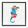 thumbnail image 1 of Stupell Industries Eclectic Seahorse in Beach Hat Black Floating Frame Canvas Art, 18 x 18, by Lanie Loreth, 1 of 8