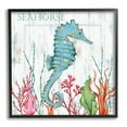 thumbnail image 1 of Stupell Industries Seahorse on Rustic Plank Pattern Animals & Insects Painting Black Framed Art Print Wall Art, 12 x 12, 1 of 8