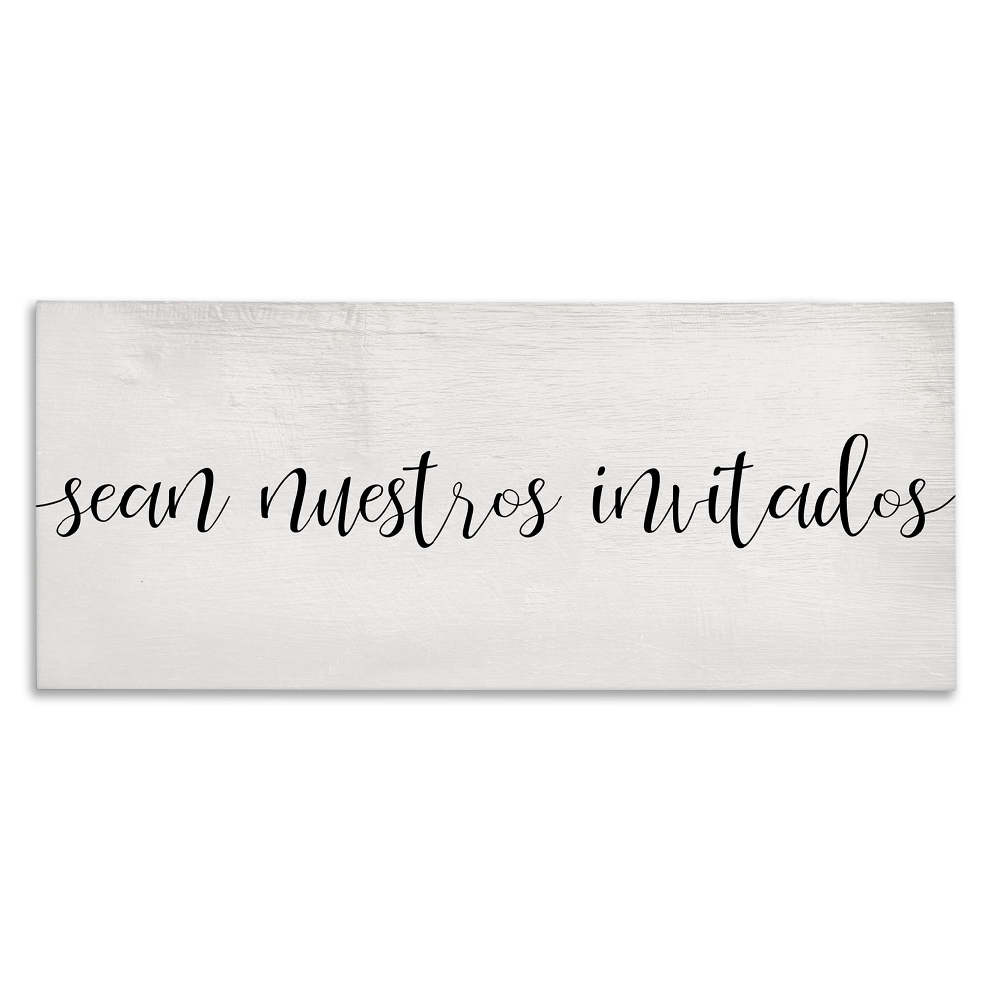 Stupell Industries Sean Nuestros Invitados Inspirational Quotes & Sayings Painting Wrapped Canvas Art Print Wall Art, 40 x 17