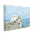 thumbnail image 1 of Stupell Industries Seas the Day Phrase Nautical Motivational Pun Canvas Wall Art Design by Stellar Design Studio, 16" x 20", 1 of 6