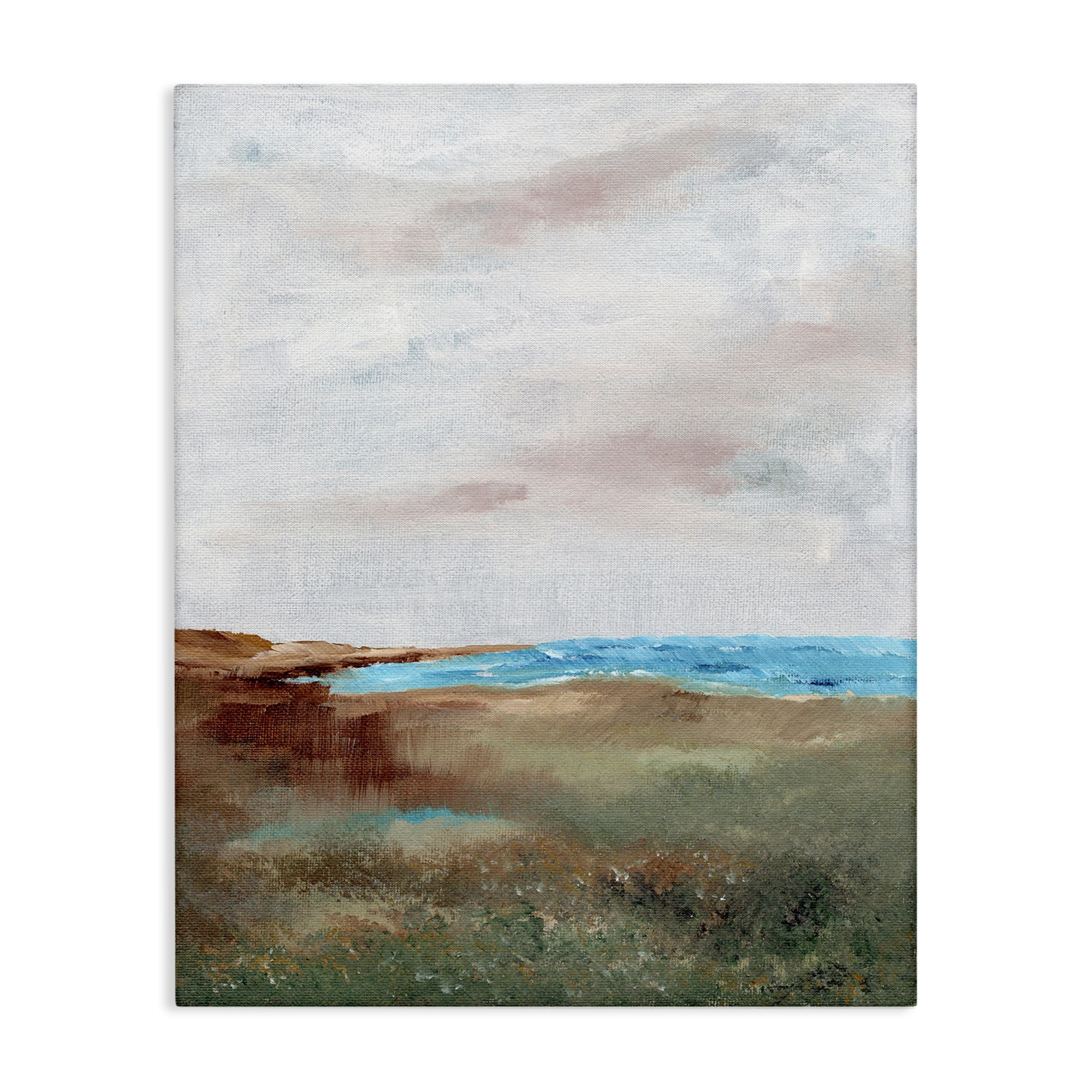 Stupell Industries Seascape Brushed Landscape Landscape & Nature Painting Wrapped Canvas Art Print Wall Art, 16 x 20