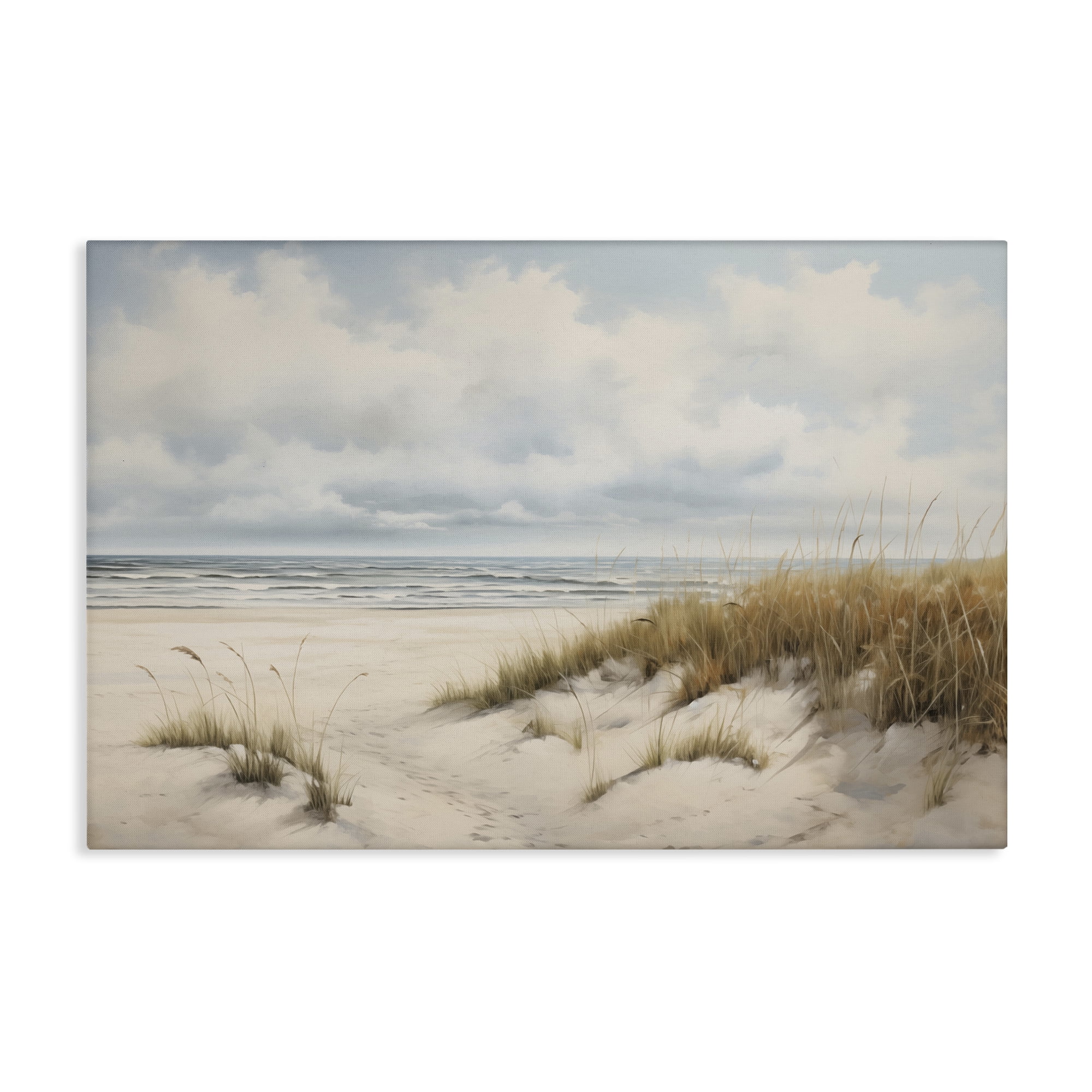 Stupell Industries Seascape with Soft Grasses Landscape & Nature Painting Wrapped Canvas Art Print Wall Art, 36 x 24