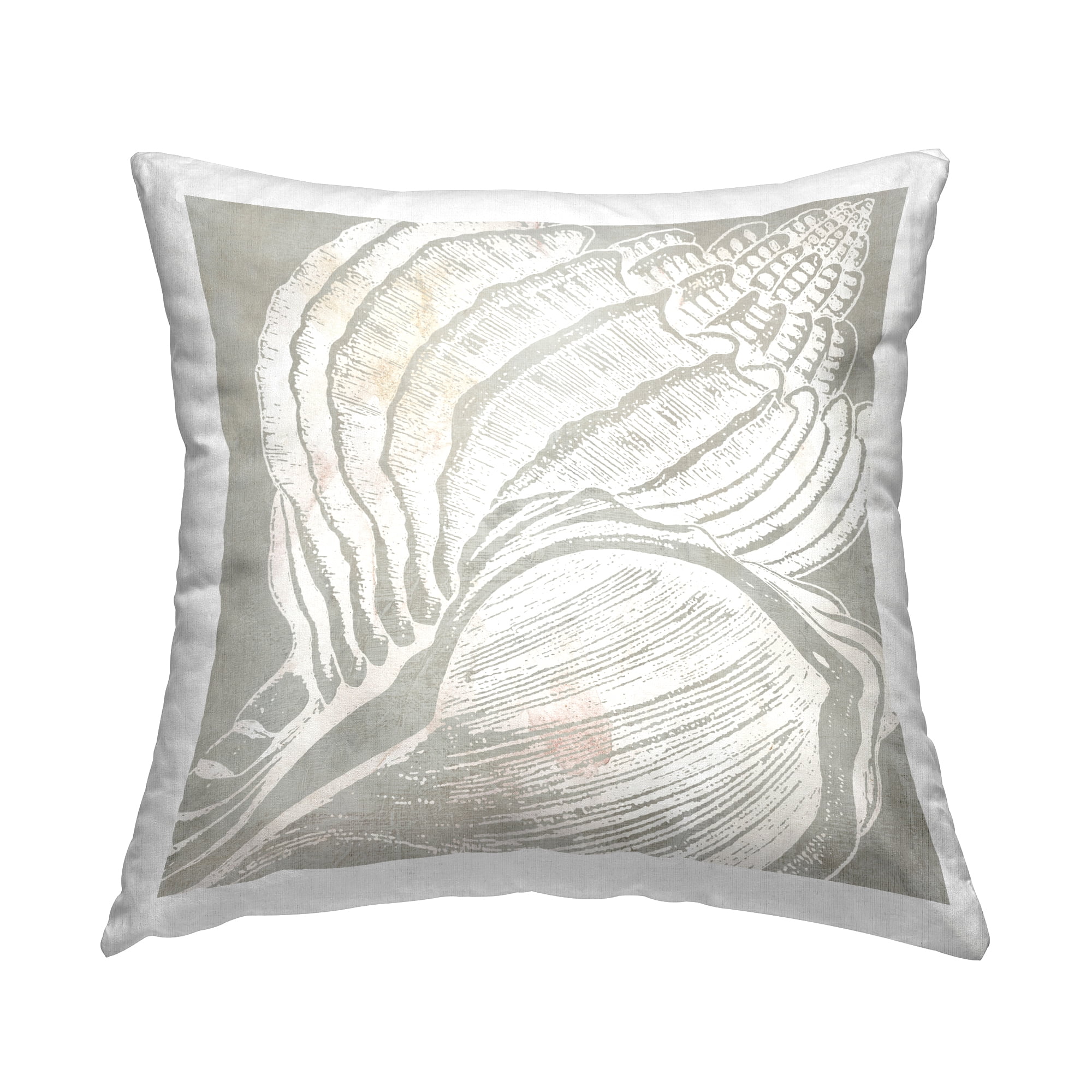 Stupell Industries Seashell Duo Closeup Decorative Printed Throw Pillow Design by Carol Robinson.